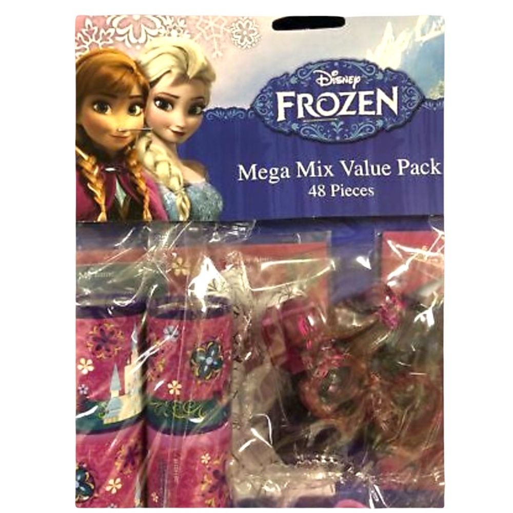 DISNEY FROZEN  48pc MEGA Children’s Party Favor Pack~Rings Puzzles Prism Rulers